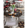 thumbnail image 5 of Outdoor Tablecloth with Umbrella Hole for Patio/Picnic/Party/Camping, Brown Soccer Waterproof Table Cloth Round Cover Washable, Orange Blue Football Sports (Dia 54"), 5 of 9