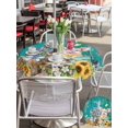 thumbnail image 5 of Outdoor Tablecloth with Umbrella Hole for Patio/Picnic/Party/Camping, Farmhouse Floral Pig Waterproof Table Cloth Round Cover Washable, Spring Sunflowers Butterfly Teal Green (Dia 54"), 5 of 9