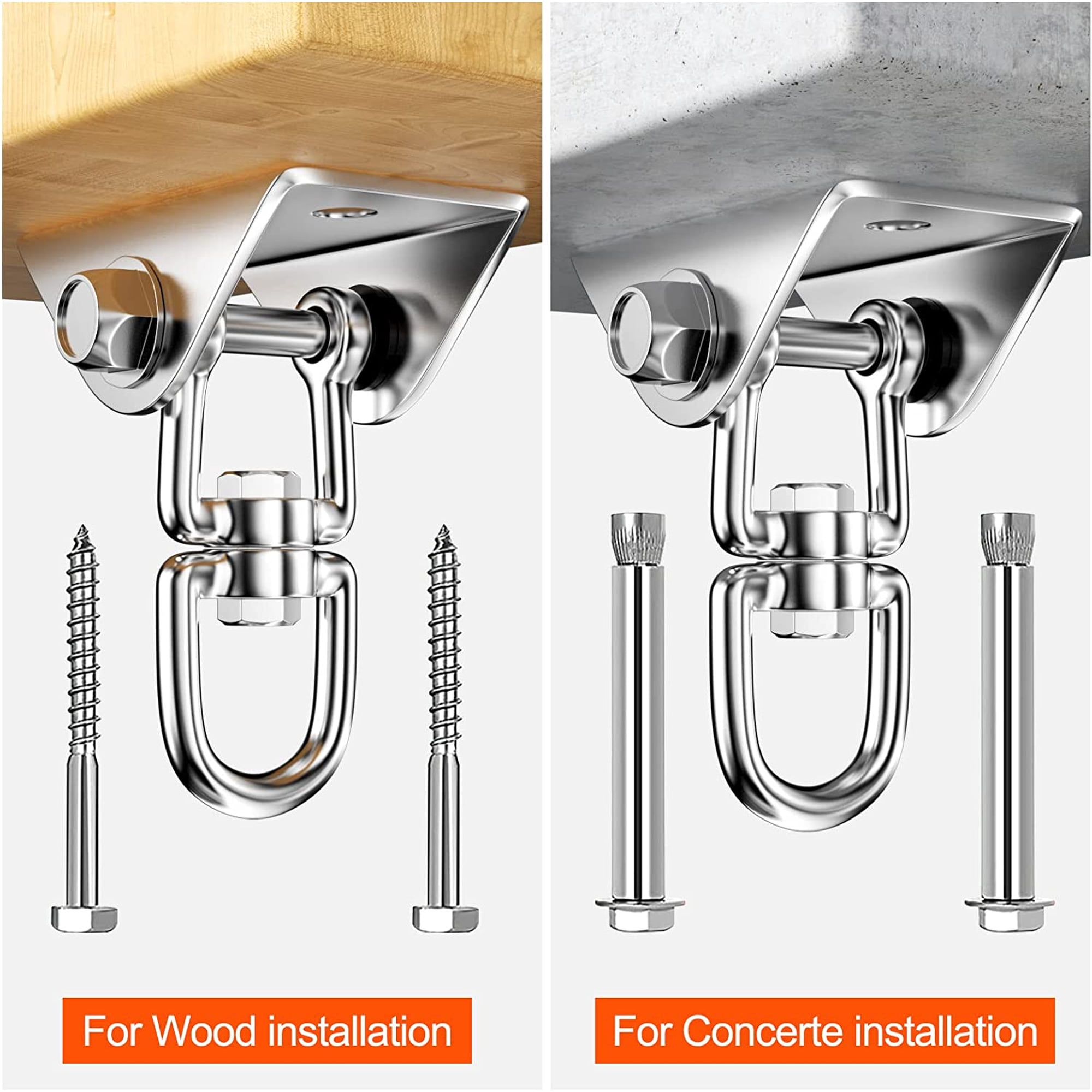 Lot De 6 Crochets De Plafond Acier Inoxydable 304 - Œillet Renforcé - Pour Suspension Lourde - Mur Et Plafond