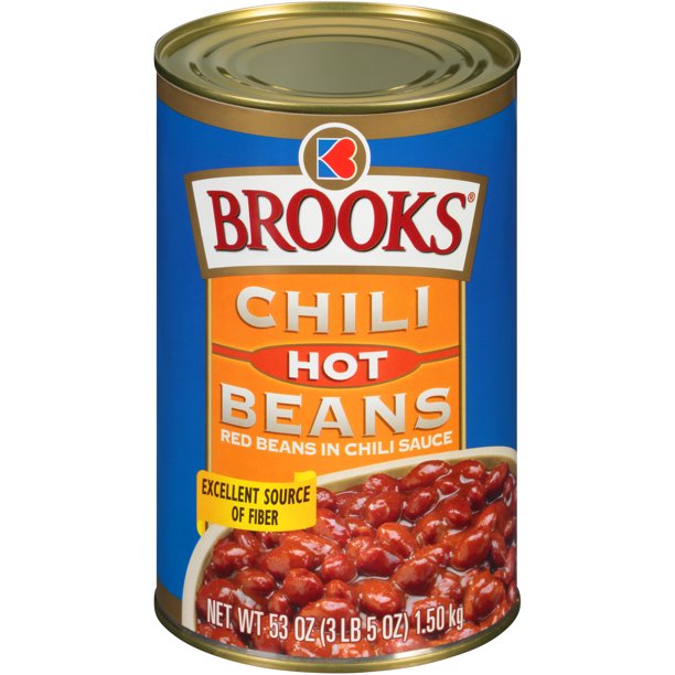 Brooks Chili Beans, Canned Red Beans in Chili Sauce, Hot Flavor, 53 oz.
