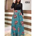 thumbnail image 2 of Tralilbee Robe Longue Imprimée pour Femme Pièce Florale Col Rond Banquet Mode Élégante Robe Moulante Moderne Aguichant Grande Taille, 2 of 3