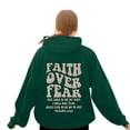 thumbnail image 6 of Womens Spring Hoodies Faith Over Fear Print Long Sleeve Crewneck 2026 Sweatshirts Casual Oversized Fashion Tops, 6 of 9