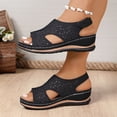 thumbnail image 5 of Pandaie Orthopedic Wedge Sandals for Women Arch Support Breathable Slingback Summer Beach Walking Shoes with Back Buckle Strap (Black,7.5), 5 of 8