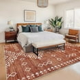 thumbnail image 2 of Garvee 6'x9' Area Rugs for Living Room Indoor Bedroom Rug Bohemian Farmhouse Rug Non-Slip Soft Geometric Carpet, Brick Red, 2 of 7