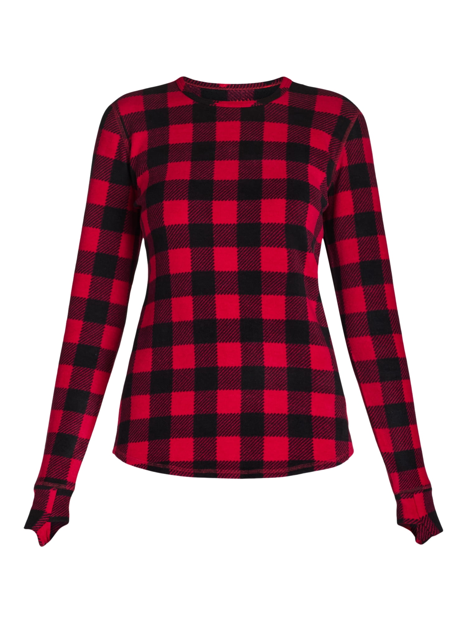 ClimateRight by Cuddl Duds Women's Warm Stretch Fleece Long Sleeve Crew Neck Thermal Base Layer Top, Sizes XS to 4X