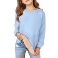 thumbnail image 2 of UACY Boys Girls Fleece Lined Sweatshirt Kids Crewneck Warm Sherpa Pullover Sweater Sweatshirts Fall Winter Clothes (Sky Blue, 11-12 Years), 2 of 7