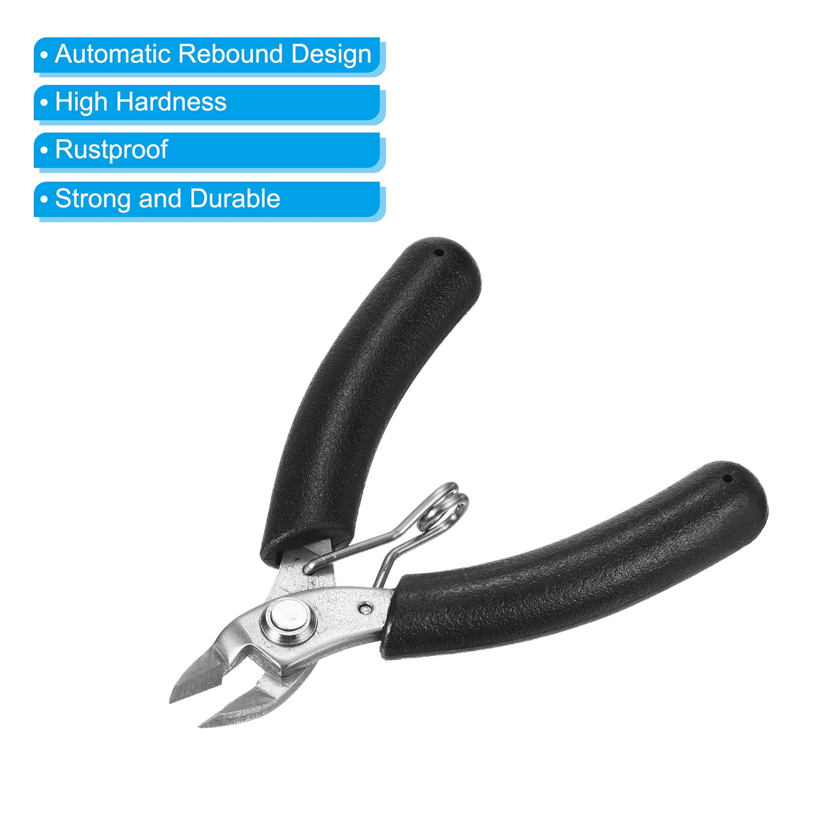 Cutting Plier, Mini Wire Cutter Flush Cutter Side Cutter Nipper Wire Snip with Spring for Soft Electronic Cable, Black | Harfington
