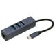 thumbnail image 1 of Adaptador USB C A Ethernet Puerto RJ45 Gigabit Ethernet Hub USB C 4 en 1 con Orificio de Almacenamiento para Computadoras Portátiles, 1 of 5