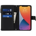 thumbnail image 6 of iPhone 12 Pro Max Phone Case Wallet for Women Men with Credit Card Holder, iPhone 12 Pro Max Crossbody Case with Strap Shoulder Lanyard, Zipper Pocket PU Leather Cases,6.7 Inch Black, 6 of 14