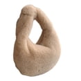 thumbnail image 5 of Milageto Women's Plush Bag Casual Durable Dumpling Bag Zipper Closure Trendy Tote Bag Khaki, 5 of 7