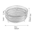 thumbnail image 6 of 3-Layer Square Round Rectangle Air Fryer Rack Set Stainless Steel Dehydrator Rack with 4 Silicone Feet Anti-Scald Clip Stackable Air Fryer Accessories ,Compatible with 5-7.5L Air Fryers, 6 of 9