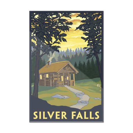 Silver Falls State Park, Oregon - Cabin in Woods - Lantern Press Poster (8x12 Acrylic Wall Art Gallery (Best State Park Cabins In Texas)