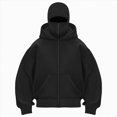 thumbnail image 2 of NOLDARES Women's Balaclava Hoodie Full Zipper Jacket Double Hooded Sweatshirt Wind Resistant Athletic Coat(T153-Black,L), 2 of 5