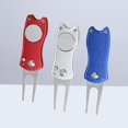 thumbnail image 1 of Herramienta de reparación de chuletas de golf plegables de acero inoxidable de metal Marcador de bolas Tenedor de lanzamiento de golf Kit de reparación de green Accesorio de entrenamiento de golfista (3 piezas, Mult ZefeiWu 8390612566950, 1 of 1
