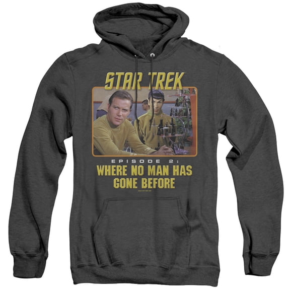 Star Trek Episode 2 Adult Heather Hoodie Sweatshirt Black