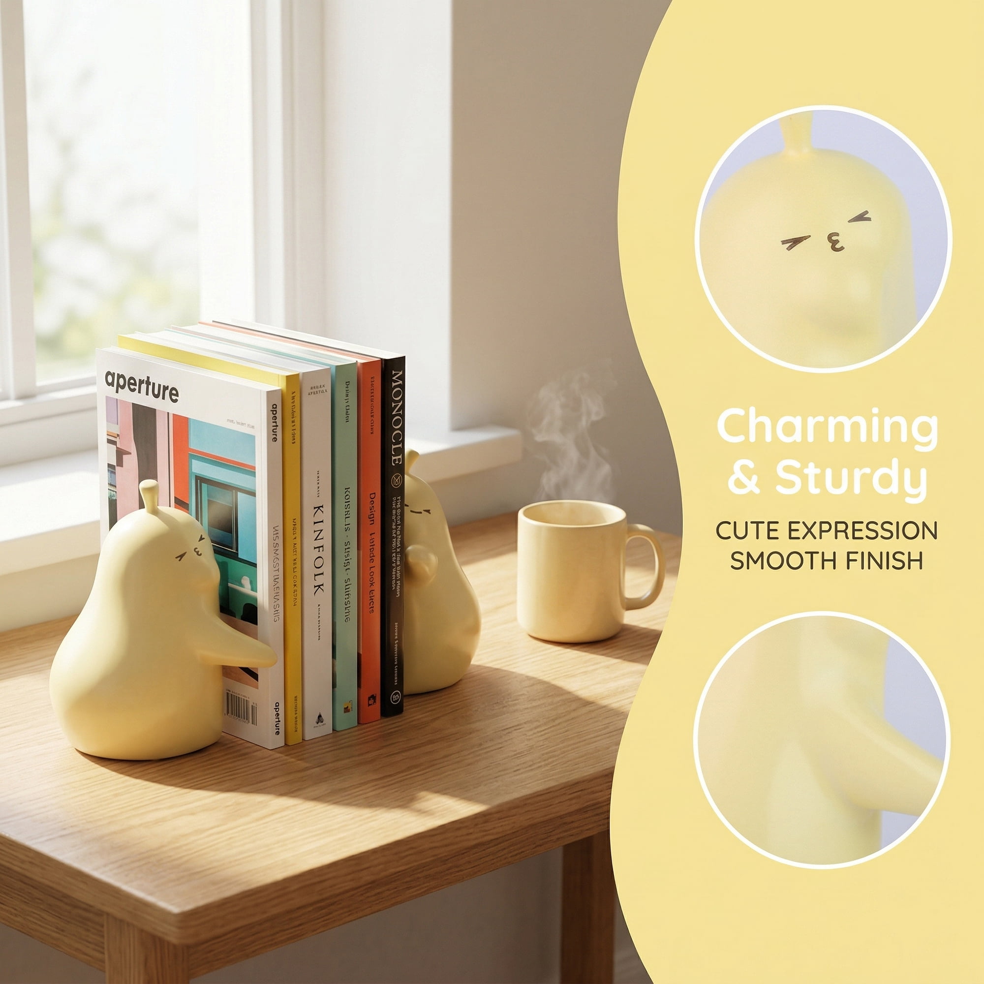 Unique Bargains Expandable Animal Figurine Bookends with Compartments Home 2 Pcs Yellow