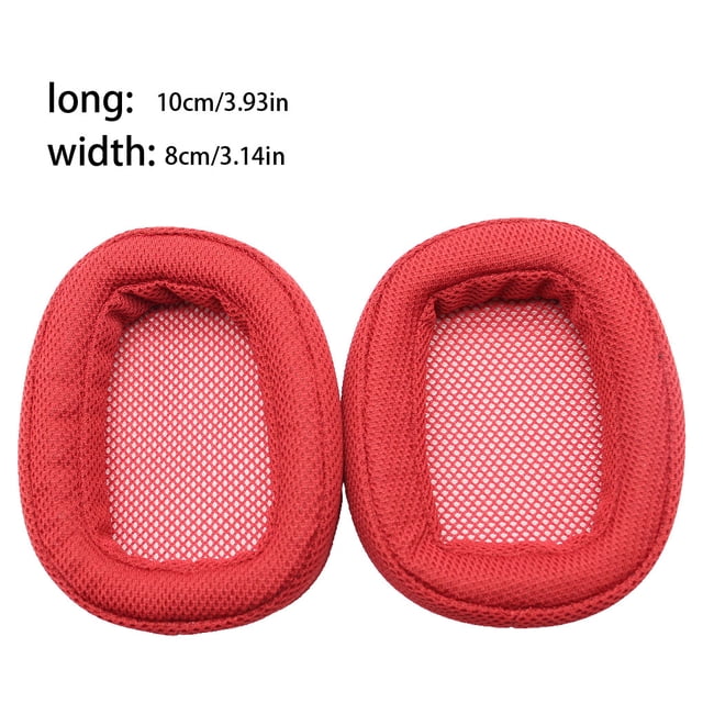 Coussin d'Écouteur Coussin d'Oreilles Écouteurs Respirant Mesh Coussin de Couverture d'Oreille Adopte Protection Auditive Coussinets d'Oreille Remplacement pour G433 Rouge