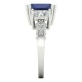 thumbnail image 3 of 4.27 ct Emerald Cut Simulated Blue Sapphire 3 Stone 18K White Gold Womens Engagement Ring, 3 of 5