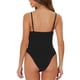 thumbnail image 3 of INSPIRAR CHIC Mono con tirantes para mujer, ajuste slim, con cadena, escote en V, tops casuales, XS, negro, 3 of 6