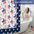 thumbnail image 6 of Independence Day Shower Curtain, 48" x 72", U.S. Flag Themed Cartoon Five-Pointed Stars Waterproof Bathroom Curtain Washable Shower Curtain Set with 12 Hooks, 6 of 9