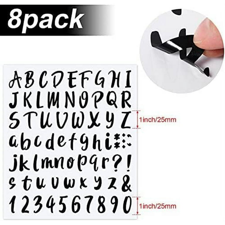 8 Sheets Graduation Cap Letter Stickers, Self-Adhesive Vinyl Letter,  Alphabet Number Stickers, Decals for Sign, Door, Business, Address Number  (Black) 