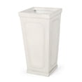 thumbnail image 1 of Greg Outdoor Medium Cast Stone Tapered Planter, Antique White, 1 of 7