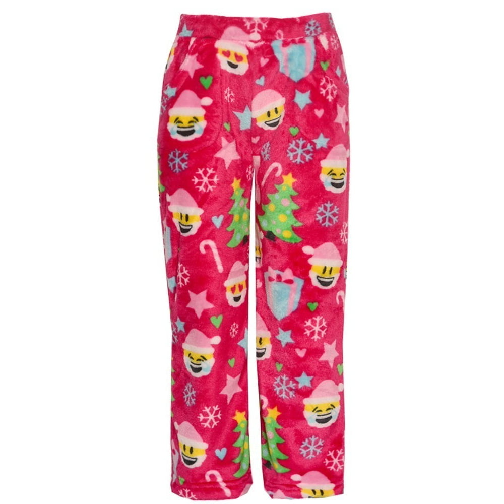 Candy Pink - Candy Pink Girls Red Christmas Emotican Mixed Print Pajama ...