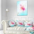 thumbnail image 3 of Designart Pink Flowers Illustration Watercolor - Floral Throw Pillow - 12x20, 3 of 5