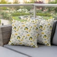 thumbnail image 2 of Outdoor Waterproof Pillow Covers Country Lemon Flower Leaf Decorative Throw Pillow Protectors,Pillowcase Cushion Cases for Patio Sofa Garden Couch,16x16in,Pack of 2, 2 of 14