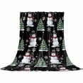 thumbnail image 2 of Christmas Throw Flannel Blanket 30x40In Winter Snowman Christmas Tree Snowflakes Black Super Soft Cozy Bed Blanket, Lightweight Plush Fuzzy Bed Throw for Bedroom Sofa Couch Living Room, 2 of 4