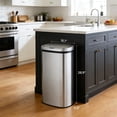 thumbnail image 3 of Innovaze 15.85 Gallon Trash Can with Plastic Lid, Motion Sensor Touchless Kitchen Trash Can, Stainless Steel, 3 of 9