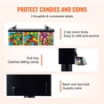 thumbnail image 5 of VEVOR Commercial Vending Machine, Triple Compartment Candy Dispenser with Iron Stand, Gumball and Candy Machine for Business,Coin Operated Gumball Bank for Toy Capsules Bouncy Balls Candy Nut,Black, 5 of 9