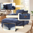 thumbnail image 5 of Oversized Comfy chair with Ottoman, Gexpusm 43.7" Modern Comfy Upholstered Armchair, Compact Reading Chair with Footrest for Living Room, Bedroom and Office,Dark Blue, 5 of 7