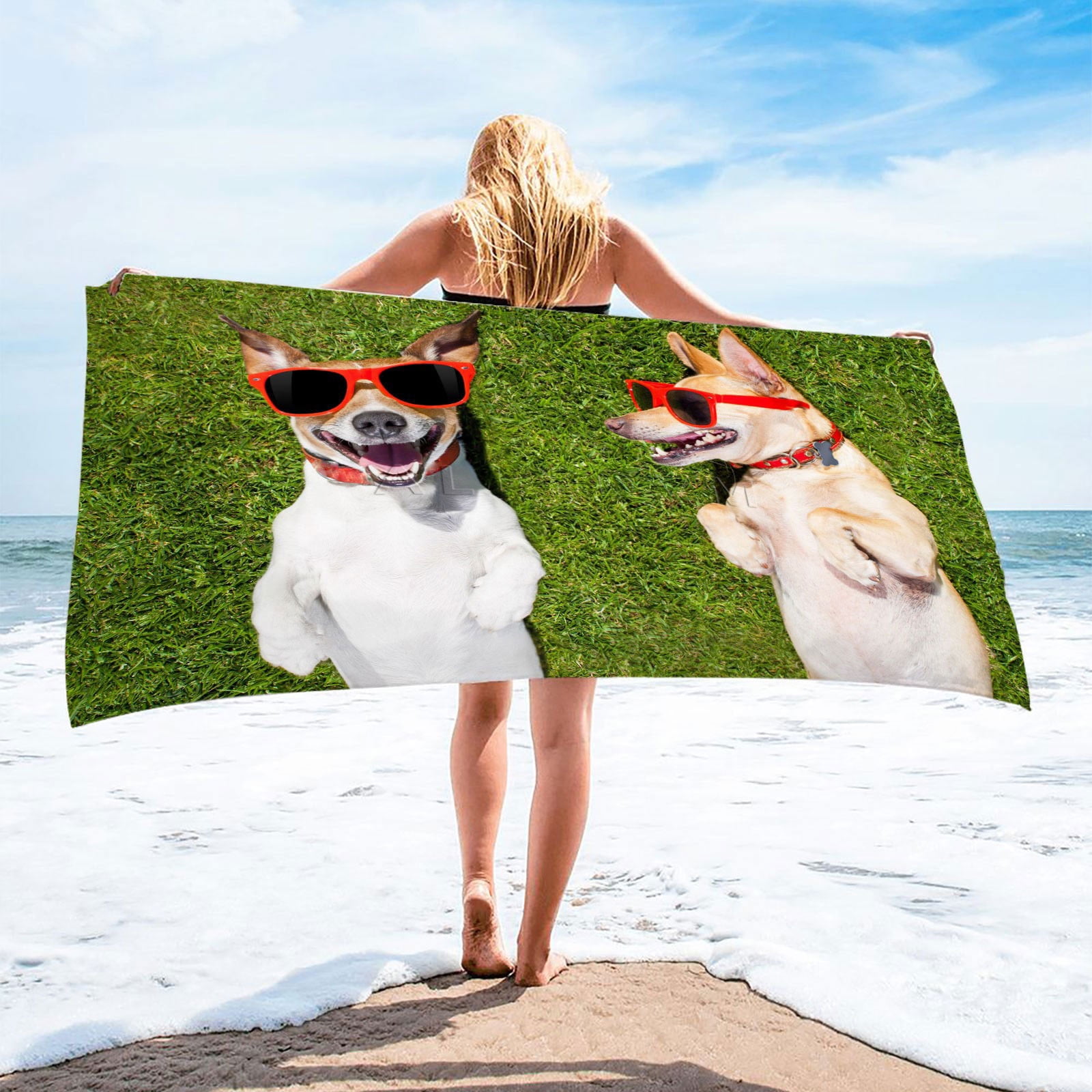Dog Blankets for Large Dogs,Quick Dry Towel Dog Themed Beach Towel