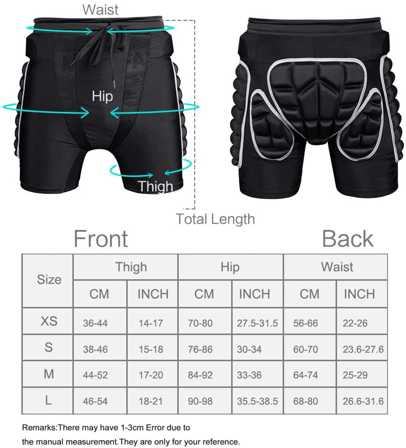 Protection Hip,3D Padded Shorts Breathable Protective Gear for Ski Skate Snowboard Skating Skiing 