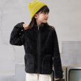 thumbnail image 4 of Plebaso Kids Boys Girls Jacket Solid Color Long Sleeve Fall Winter Warm Turtleneck Fleece Coat Outerwear, 4 of 6