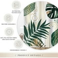 thumbnail image 5 of Abstract Tropical Leaves Shower Curtain Boho Green Gold Palm Leaf Monstera Botanical Minimalist Bathroom Modern Aesthetic 72Wx72L Inches Bath Accessories Art Home Decor Fabric 12 Pack Hooks, 5 of 6