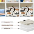 thumbnail image 6 of Ghosts and Pumpkins Storage Basket Soccer Plaid Fabric Hoard Box Oversized Collapsible Closet Organizer with Metal Iron Frame 16.9×11.4×7.7in, 6 of 8