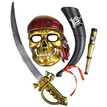 Rinco Brave Pirate Explorer 4pc Costume Accessory Set, One Size