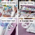 thumbnail image 4 of Ensemble de Housse, 5 Pcs Style Jardin Housse de Couette, Fleur Botanique Papillon, 4 of 6