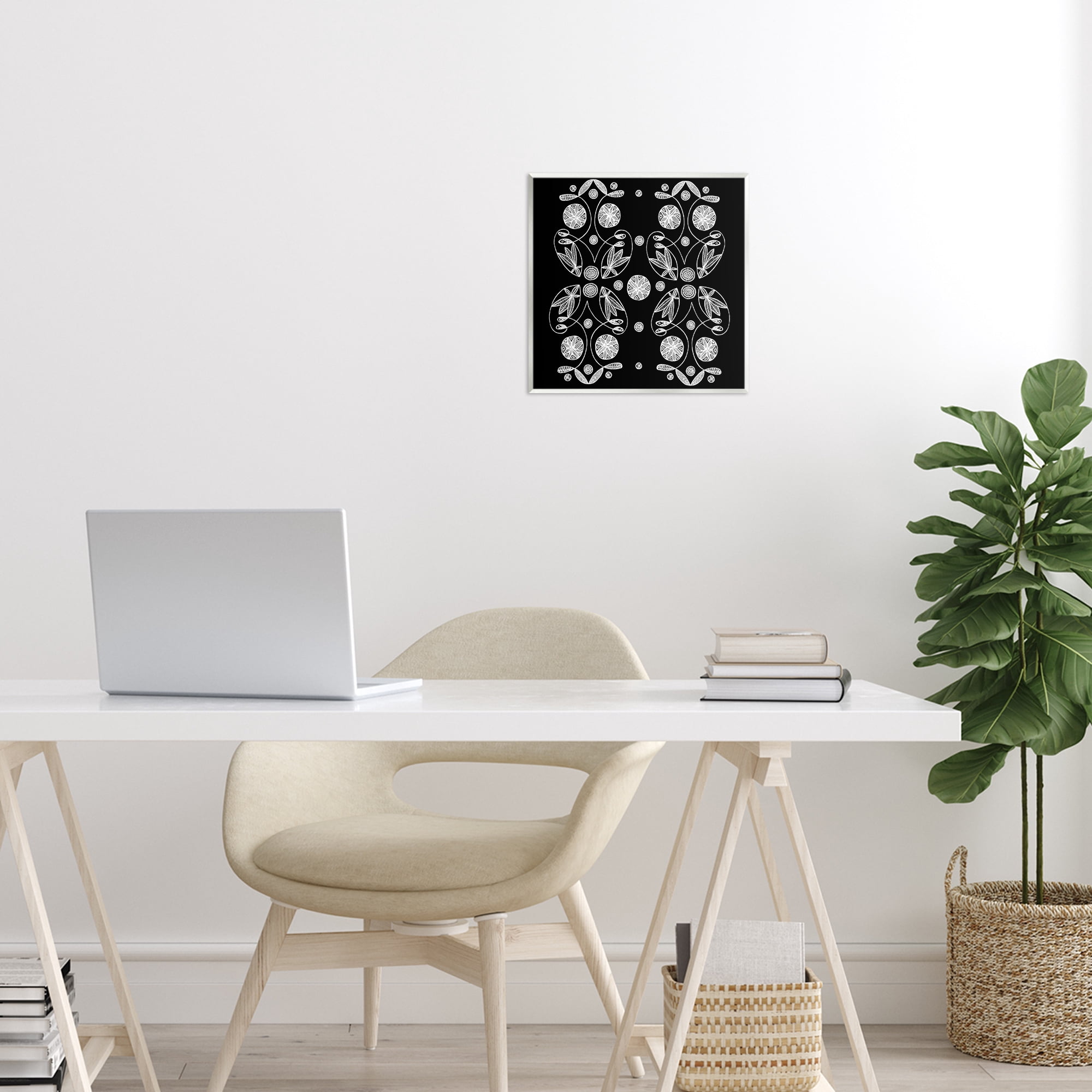 Stupell Industries Symmetrical Flower-Like Patterns Wall Plaque Art, design by El Perkin