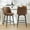 Brown Faux Leather-Set of 2, variant on Spruce & Spring Counter Height Swivel Barstool with Curved Back and Metal Legs Set of 2, Cognac Faux Leather