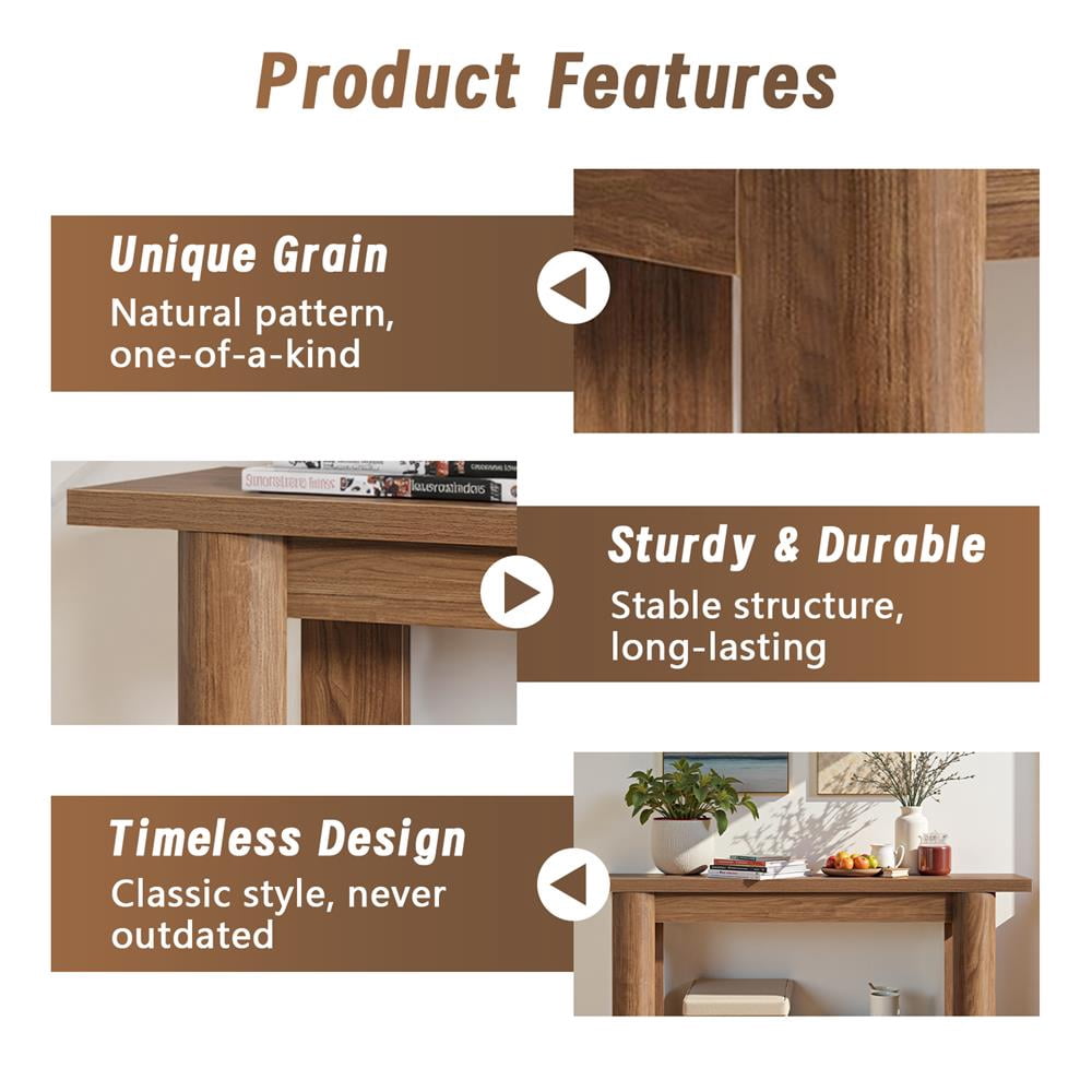 GVN Console Table, Entryway Table, Rectangular Minimalist Console Table, 2 Tier Entryway Table for Entryway & Living Room