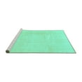 thumbnail image 2 of Ahgly Company Machine Washable Indoor Square Solid Turquoise Blue Modern Area Rugs, 4' Square, 2 of 4