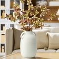 thumbnail image 2 of LuxenHome White Ceramic Jug 10.2-Inch Tall Round Vase, 2 of 8