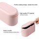 thumbnail image 2 of Pequeño papelera de mesa con tapa de botón para oficina, baño, cocina y dormitorio, almacenamiento de alimentos para mascotas (rosa) Feliz Sencillez, 2 of 4
