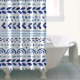thumbnail image 4 of Blue Striped Geometric Pattern Shower Curtain 36"x72" ,Bathroom Decorative Shower Curtains Set with 12 Hooks,Modern Waterproof Washable Shower Curtain, 4 of 6