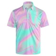 thumbnail image 3 of MIXUE Polo Shirts For Men Tie Dye Print Lapel Button Down Short Sleeve Slim Fit Casual Stylish Tops Holiday Wear,Purple,XXL, 3 of 4