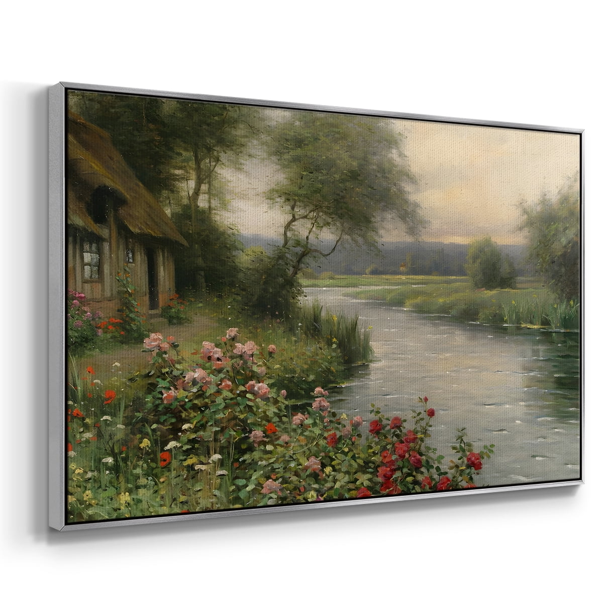 Vintage Landscape-CCLVI By Wexford Home Framed in Silver Wood Gallery Wrapped Canvas 27 in. x 41 in.