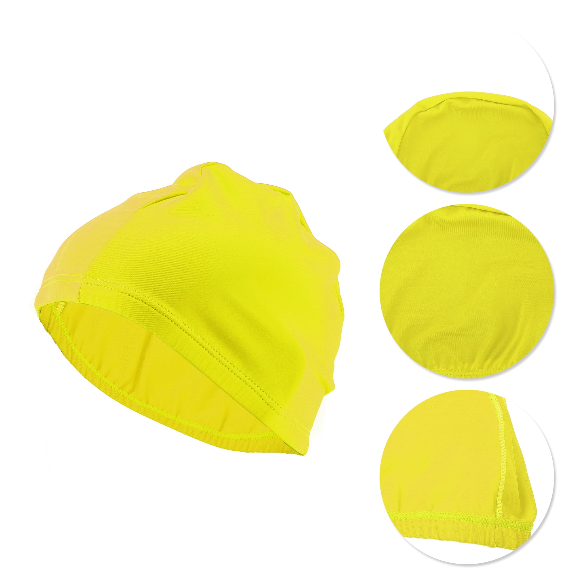 Unique Bargains Elasticity Swim Cap Measuring for Comfortable Fit Lemon Yellow